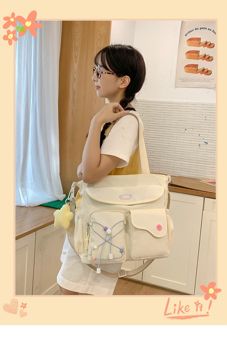 斜挎包女孩可愛風小清新校園上課手提補習袋初高中學生上課通勤包